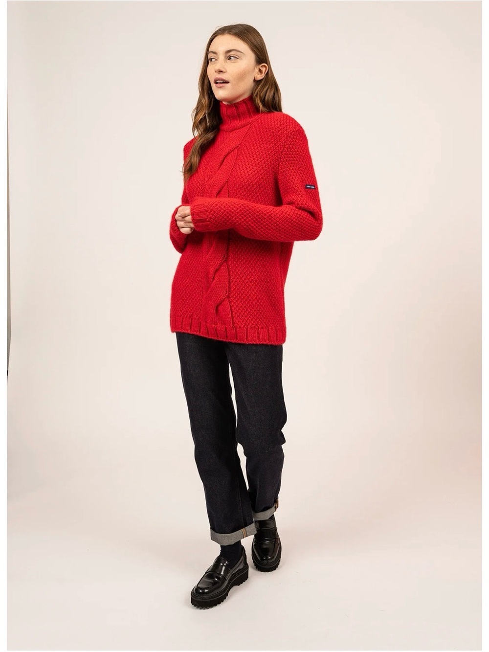 SAINT JAMES lescun sweater in tulipe / red Size small Mohair Blend  $365 MSRP